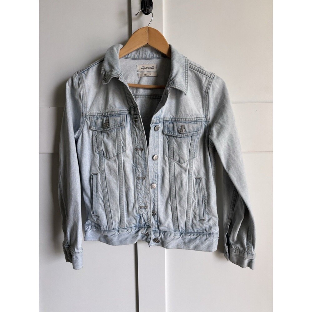 Womens Madewell Classic Light Wash Denim Jean Jacket Coat Size XS/Small
